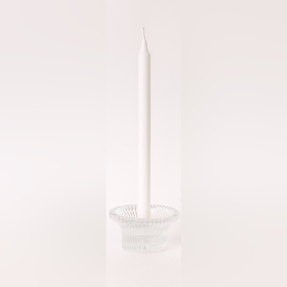 Williams Sonoma Other - Williams Sonoma Clear Ribbed Crystal Glass Candle Holders set of 2